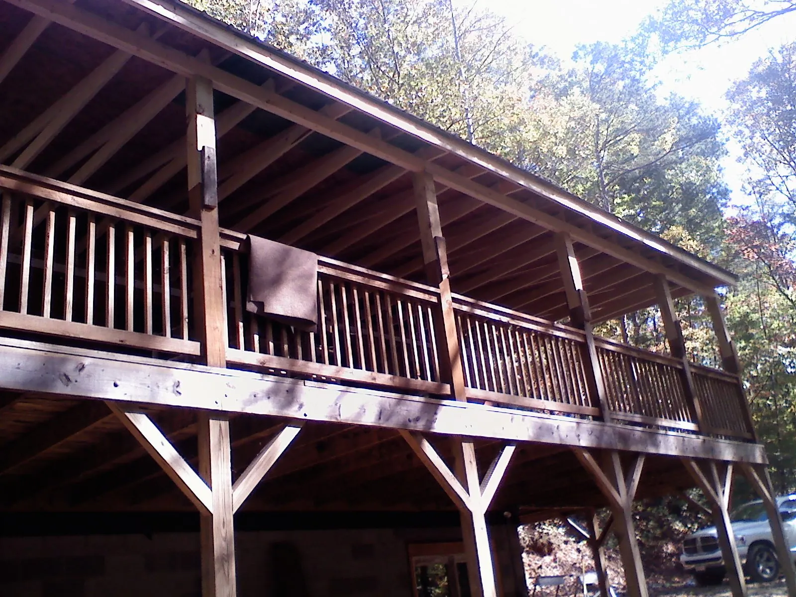 Timber framing under a new elevated porch and deck — Roof Leak Repair in Bryantown by Roofing Brothers